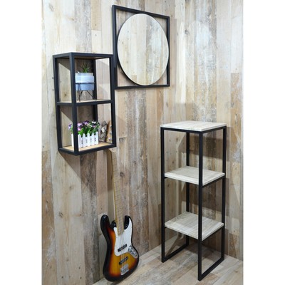 Стеллаж «Лофт» Muette Fir, 350×350×1100 мм, цвет чёрный муар