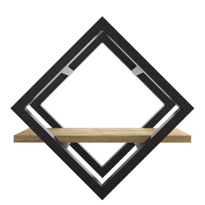 Полка настенная «Лофт» Rum, 400×150×400 мм, цвет дуб табачный/чёрный муар