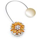 Подхват для штор "Пион" со стразами, цвет золотистый - Фото 1