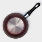 Сковорода Доляна Promo, d=16 см, пластиковая ручка, антипригарное покрытие, алюминий, бордовая - Фото 3