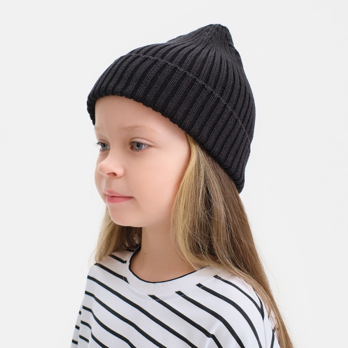 Шапка детская KAFTAN, чёрная, размер 44-48 - Фото 1