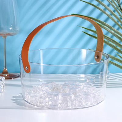 Ведёрко для льда Доляна, 2.6 л, 21×21×10 см, прозрачное