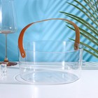 Ведёрко для льда Доляна, 2.6 л, 21×21×10 см, прозрачное - Фото 4