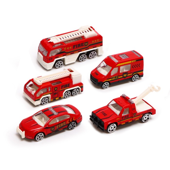 Игровой набор «Пожарная служба», кейс, 5 металлических машинок - фото 1907557413
