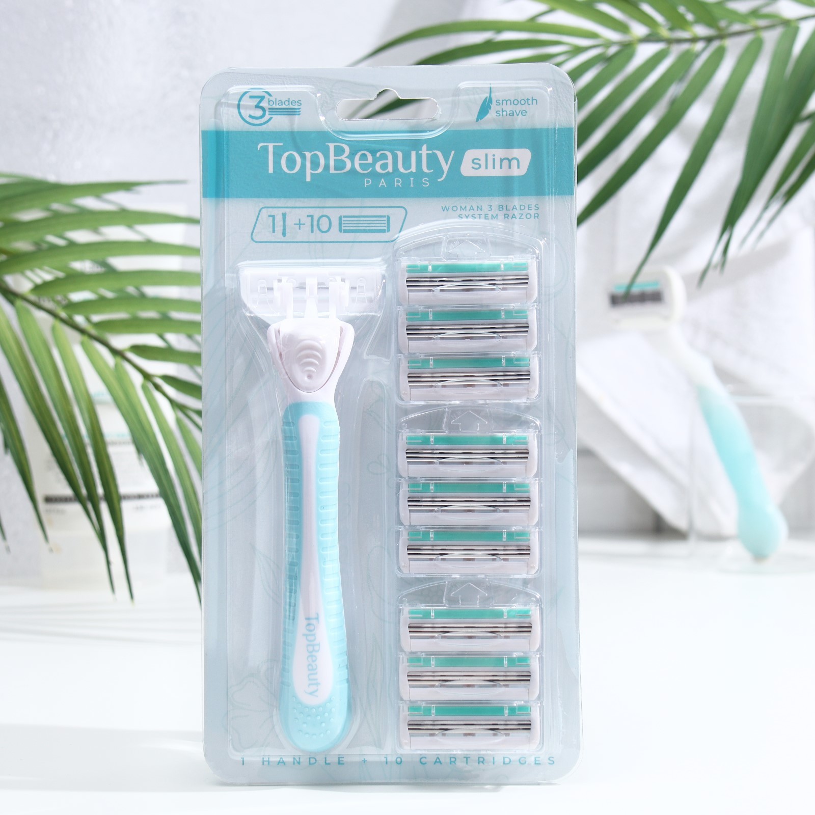 Женская бритва TopBeauty Paris Slim 1 бритва + 10 сменных кассет ...