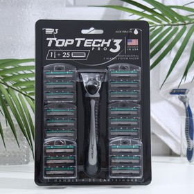 Мужская бритва TopTech PRO 3, 1 бритва + 25 сменных кассет (совместимы с Gillette Blue3)