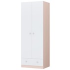 Шкаф двухсекционный с 1 ящиком Polini kids Simple, 898х516х1900 мм, дуб пастельный-белый - фото 301398606