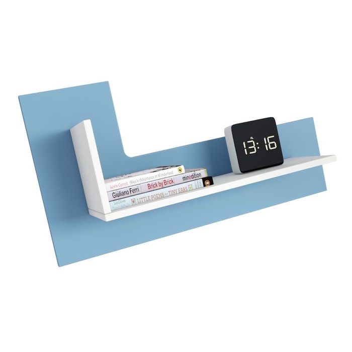 Полка книжная Polini kids Mirum 3L, 600×260×422 мм, цвет белый/голубой - Фото 1
