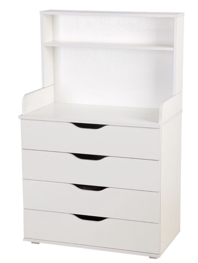 Комод со стеллажом Polini kids Simple 2581, 467х804х1367 мм, белый