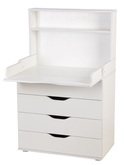 Комод со стеллажом Polini kids Simple 2581, 467х804х1367 мм, белый