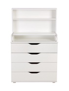 Комод пеленальный, со стеллажом Polini kids Simple 2581, 467×804×1367 мм, белый - Фото 1