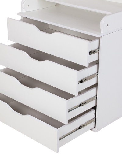 Комод со стеллажом Polini kids Simple 2581, 467х804х1367 мм, белый