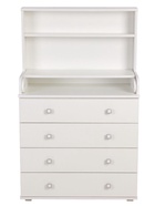 Комод со стеллажом Polini kids Simple 2580, 467×804×1367 мм, белый - Фото 3