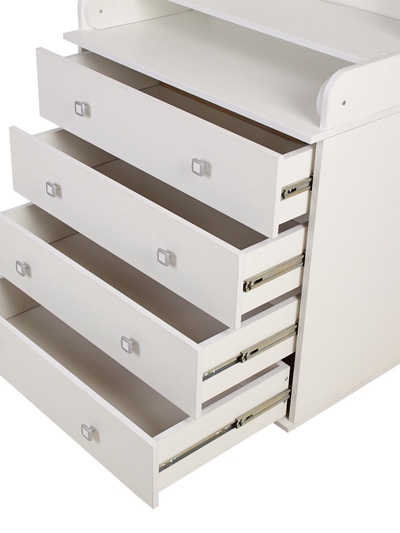 Комод со стеллажом Polini kids Simple 2580, 467х804х1367 мм, белый