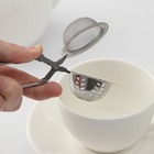 Ситечко для чая Доляна «Бергамот», 16.5 см, нержавеющая сталь, серебристое - Фото 4