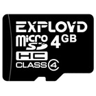 Карта памяти Exployd MicroSD, 4 Гб, SDHC, класс 4 - фото 10802991