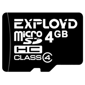 Карта памяти Exployd MicroSD, 4 Гб, SDHC, класс 4