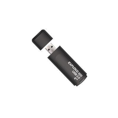 Флешка Exployd 620, 4 Гб, USB2.0, чт до 15 Мб/с, зап до 8 Мб/с, чёрная