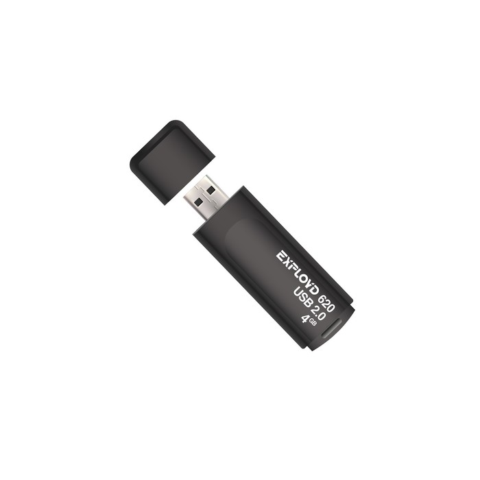 Флешка Exployd 620, 4 Гб, USB2.0, чт до 15 Мб/с, зап до 8 Мб/с, чёрная - Фото 1