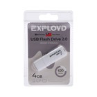 Флешка Exployd 620, 4 Гб, USB2.0, чт до 15 Мб/с, зап до 8 Мб/с, белая - фото 9358349