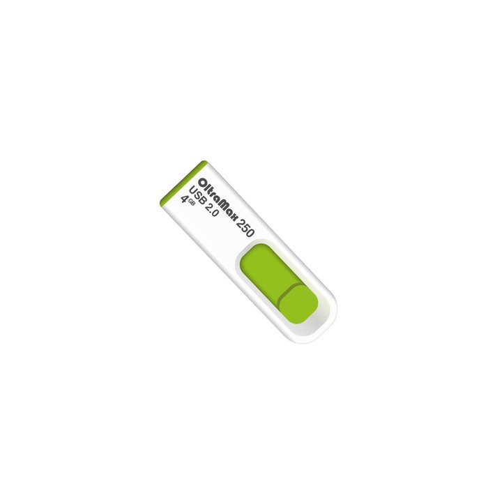 Флешка OltraMax 250, 4 Гб, USB2.0, чт до 15 Мб/с, зап до 8 Мб/с, зелёная - фото 51302980