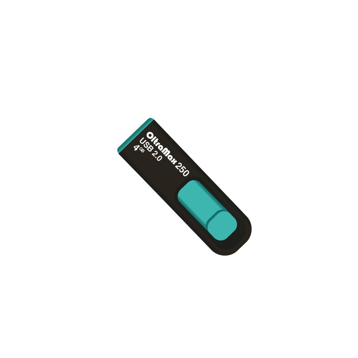 Флешка OltraMax 250, 4 Гб, USB2.0, чт до 15 Мб/с, зап до 8 Мб/с, бирюзовая - фото 51302990