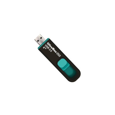 Флешка OltraMax 250, 4 Гб, USB2.0, чт до 15 Мб/с, зап до 8 Мб/с, бирюзовая