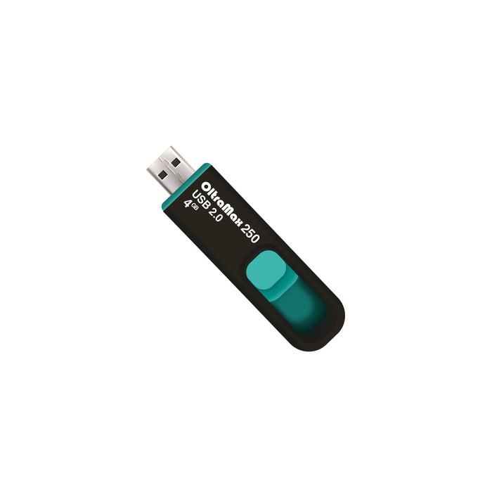 Флешка OltraMax 250, 4 Гб, USB2.0, чт до 15 Мб/с, зап до 8 Мб/с, бирюзовая - Фото 1