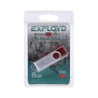Флешка Exployd 530, 8 Гб, USB2.0, чт до 15 Мб/с, зап до 8 Мб/с, красная - фото 8976770