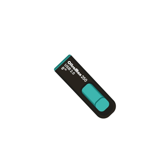 Флешка OltraMax 250, 8 Гб, USB2.0, чт до 15 Мб/с, зап до 8 Мб/с, бирюзовая - фото 51303037