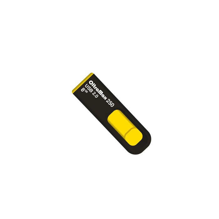 Флешка OltraMax 250, 8 Гб, USB2.0, чт до 15 Мб/с, зап до 8 Мб/с, жёлтая - фото 51303043