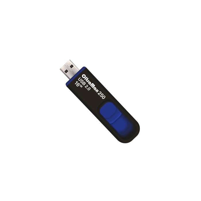 Флешка OltraMax 250, 16 Гб, USB2.0, чт до 15 Мб/с, зап до 8 Мб/с, синяя