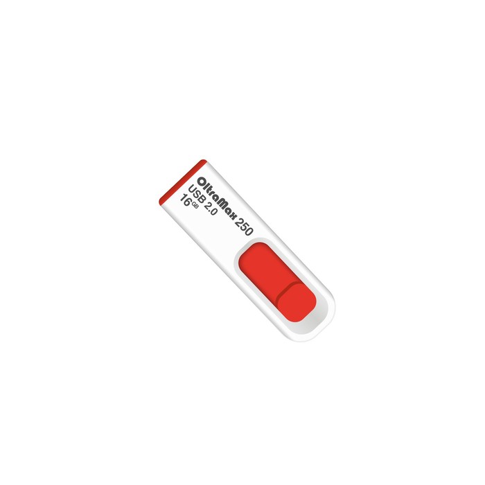 Флешка OltraMax 250, 16 Гб, USB2.0, чт до 15 Мб/с, зап до 8 Мб/с, красная - фото 51303077