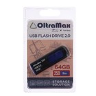 Флешка OltraMax 250, 64 Гб, USB2.0, чт до 15 Мб/с, зап до 8 Мб/с, синяя - фото 8976801