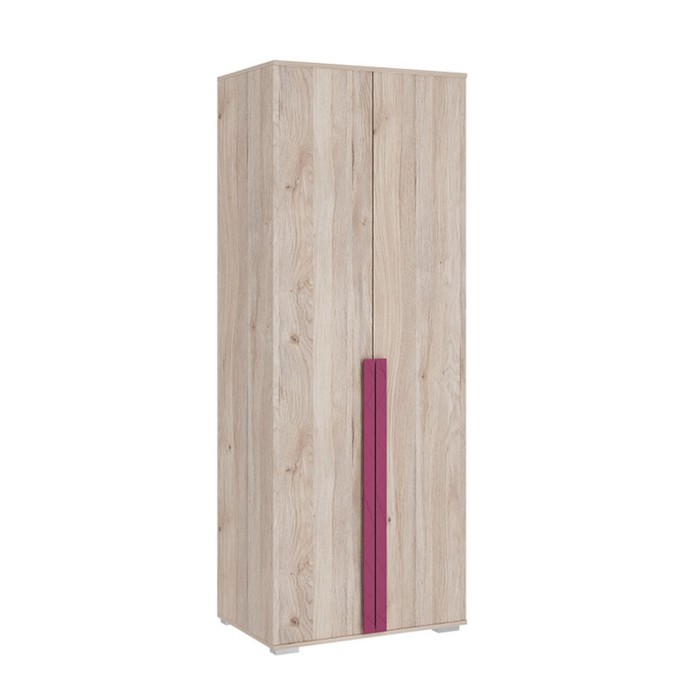 Шкаф двухдверный «Лайк 03.01», 800 × 550 × 2100 мм, цвет дуб мария / фуксия - фото 1907558181