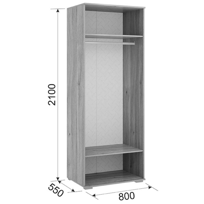 Шкаф двухдверный «Лайк 04.01», 800 × 550 × 2100 мм, цвет дуб мария / галька - фото 1907558189