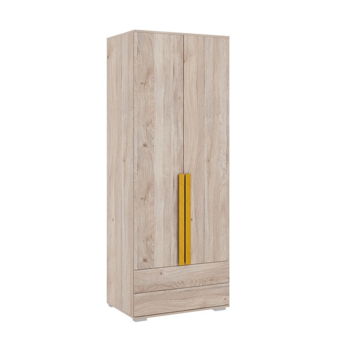 Шкаф двухдверный «Лайк 55.01», 800 × 550 × 2100 мм, цвет дуб мария / горчица - фото 1907558283