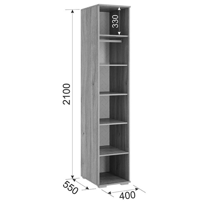 Шкаф однодверный «Лайк 01.01», 400 × 550 × 2100 мм, цвет дуб мария / графит - фото 1911825669