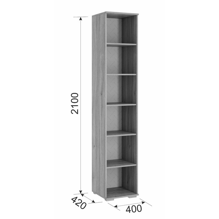 Шкаф однодверный «Лайк 07.01», 400 × 420 × 2100 мм, цвет дуб мария / галька - фото 1906111121