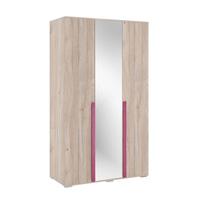Шкаф трёхдверный «Лайк 05.02», 1200 × 550 × 2100 мм, цвет дуб мария / фуксия
