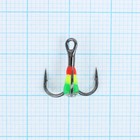 Крючок-тройник светофор Namazu, с каплей и камнем, 10 (INT), цвет GYR, в упаковке 5 шт. - фото 22996041