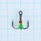 Крючок-тройник светофор Namazu, с каплей и камнем, 10 (INT), цвет GYV, в упаковке 5 шт. - фото 22996043