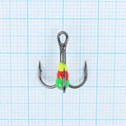 Крючок-тройник светофор Namazu, с каплей и камнем, 8 (INT), цвет GRO, в упаковке 5 шт. - фото 22996057