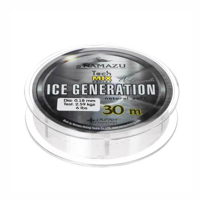 Леска Namazu Ice Generation, диаметр 0.18 мм, тест 2.59 кг, 30 м, прозрачная - Фото 1