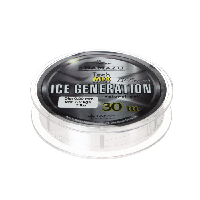 Леска Namazu Ice Generation, диаметр 0.20 мм, тест 3.20 кг, 30 м, прозрачная - Фото 1