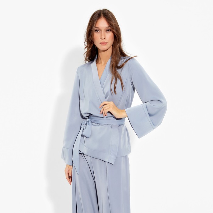 Комплект женский (жакет, брюки) MINAKU: Silk pleasure цвет серо-голубой, р-р 46 57813