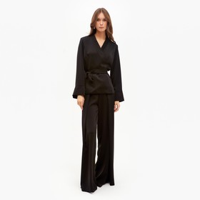 Костюм женский (жакет, брюки) MINAKU: Silk pleasure цвет чёрный, размер 42