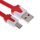 Кабель OXION DCC328, microUSB - USB, зарядка + передача данных, 1 м, плоский, красный - фото 10053767