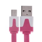 Кабель OXION DCC328, microUSB - USB, зарядка + передача данных, 1 м, плоский, розовый - Фото 2