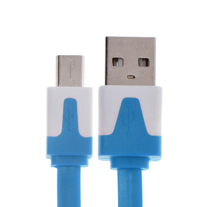 Кабель OXION DCC328, microUSB - USB, зарядка + передача данных, 1 м, плоский, синий - фото 51457974